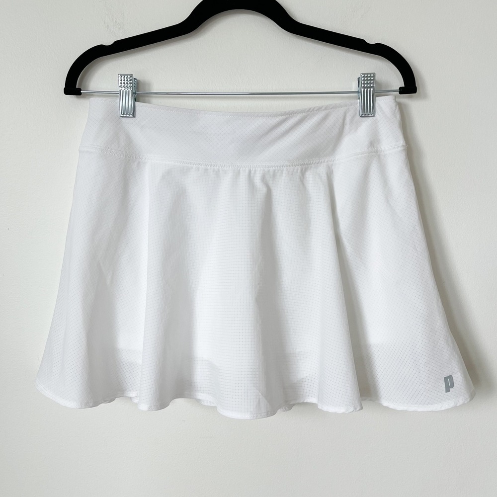 Prince Match Flounce Tennis Pickleball Skort Skirt White Womens Medium